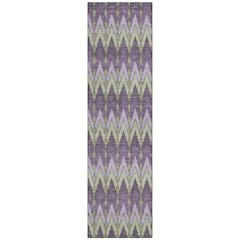 Machine Washable Indoor/Outdoor Chantille ACN2558 Purple 2'3" x 7'6" Runner Rug