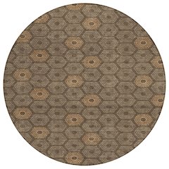 Machine Washable Indoor/Outdoor Chantille ACN2559 Brown 8' x 8' Round Rug