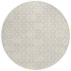 Machine Washable Indoor/Outdoor Chantille ACN2559 Ivory 8' x 8' Round Rug