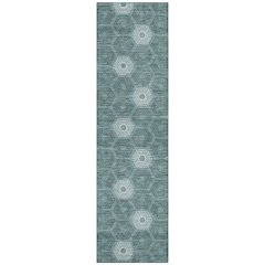 Machine Washable Indoor/Outdoor Chantille ACN2559 Teal 2'3" x 7'6" Runner Rug