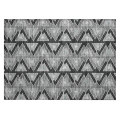 Machine Washable Indoor/Outdoor Chantille ACN2560 Black 1'8" x 2'6" Rug