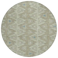 Machine Washable Indoor/Outdoor Chantille ACN2560 Green 8' x 8' Round Rug