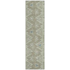 Machine Washable Indoor/Outdoor Chantille ACN2560 Green 2'3" x 7'6" Runner Rug