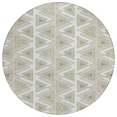 Machine Washable Indoor/Outdoor Chantille ACN2560 Ivory 8' x 8' Round Rug
