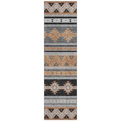 Machine Washable Indoor/Outdoor Chantille ACN2561 Black 2'3" x 7'6" Runner Rug