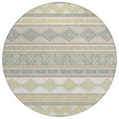 Machine Washable Indoor/Outdoor Chantille ACN2561 Ivory 8' x 8' Round Rug