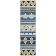 Machine Washable Indoor/Outdoor Chantille ACN2561 Blue 2'3" x 7'6" Runner Rug