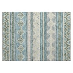 Machine Washable Indoor/Outdoor Chantille ACN2561 Teal 1'8" x 2'6" Rug