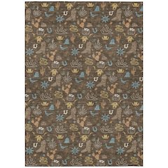 Machine Washable Indoor/Outdoor Chantille ACN2562 Brown 2'6" x 3'10" Rug