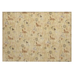 Machine Washable Indoor/Outdoor Chantille ACN2562 Gold 1'8" x 2'6" Rug