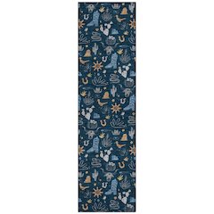 Machine Washable Indoor/Outdoor Chantille ACN2562 Blue 2'3" x 7'6" Runner Rug