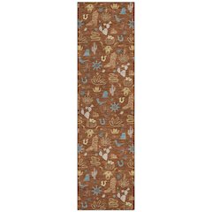 Machine Washable Indoor/Outdoor Chantille ACN2562 Orange 2'3" x 7'6" Runner Rug