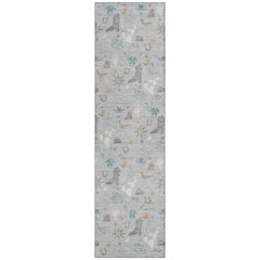Machine Washable Indoor/Outdoor Chantille ACN2562 Gray 2'3" x 7'6" Runner Rug