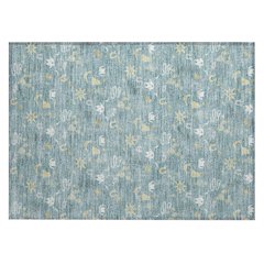 Machine Washable Indoor/Outdoor Chantille ACN2562 Teal 1'8" x 2'6" Rug
