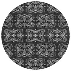 Machine Washable Indoor/Outdoor Chantille ACN2563 Black 8' x 8' Round Rug