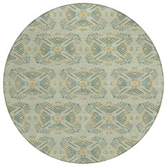 Machine Washable Indoor/Outdoor Chantille ACN2563 Green 8' x 8' Round Rug