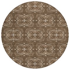 Machine Washable Indoor/Outdoor Chantille ACN2563 Brown 8' x 8' Round Rug