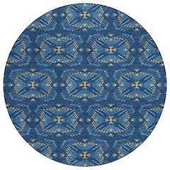 Machine Washable Indoor/Outdoor Chantille ACN2563 Blue 8' x 8' Round Rug