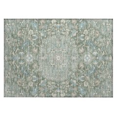 Machine Washable Indoor/Outdoor Chantille ACN2564 Green 1'8" x 2'6" Rug