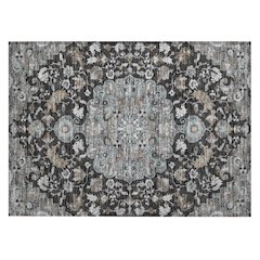 Machine Washable Indoor/Outdoor Chantille ACN2564 Black 1'8" x 2'6" Rug
