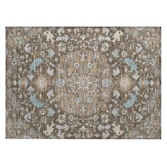 Machine Washable Indoor/Outdoor Chantille ACN2564 Brown 1'8" x 2'6" Rug