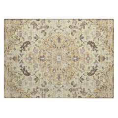 Machine Washable Indoor/Outdoor Chantille ACN2564 Gold 1'8" x 2'6" Rug