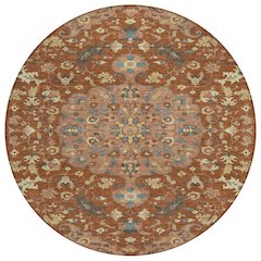 Machine Washable Indoor/Outdoor Chantille ACN2564 Orange 8' x 8' Round Rug