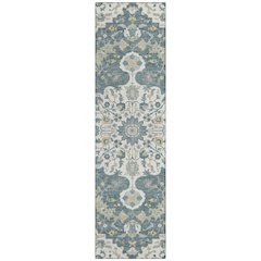 Machine Washable Indoor/Outdoor Chantille ACN2564 Teal 2'3" x 7'6" Runner Rug
