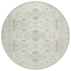 Machine Washable Indoor/Outdoor Chantille ACN2565 Brown 8' x 8' Round Rug