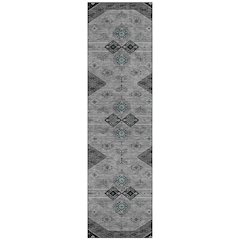Machine Washable Indoor/Outdoor Chantille ACN2565 Gray 2'3" x 7'6" Runner Rug