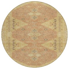 Machine Washable Indoor/Outdoor Chantille ACN2565 Gold 8' x 8' Round Rug