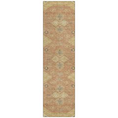 Machine Washable Indoor/Outdoor Chantille ACN2565 Gold 2'3" x 7'6" Runner Rug