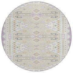 Machine Washable Indoor/Outdoor Chantille ACN2565 Purple 8' x 8' Round Rug