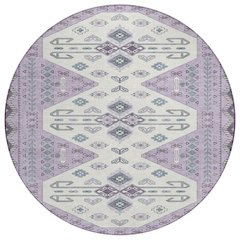 Machine Washable Indoor/Outdoor Chantille ACN2565 Purple 8' x 8' Round Rug