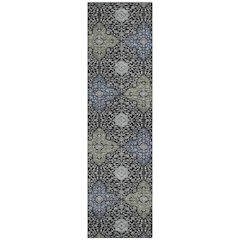 Machine Washable Indoor/Outdoor Chantille ACN2566 Black 2'3" x 7'6" Runner Rug
