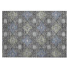 Machine Washable Indoor/Outdoor Chantille ACN2566 Black 1'8" x 2'6" Rug