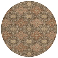 Machine Washable Indoor/Outdoor Chantille ACN2566 Brown 8' x 8' Round Rug