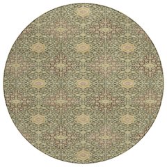 Machine Washable Indoor/Outdoor Chantille ACN2566 Green 8' x 8' Round Rug