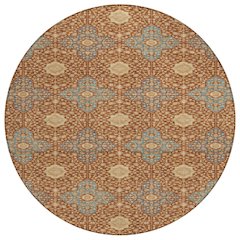 Machine Washable Indoor/Outdoor Chantille ACN2566 Orange 8' x 8' Round Rug