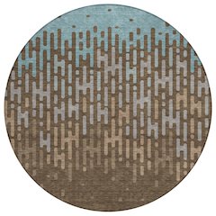 Machine Washable Indoor/Outdoor Chantille ACN2567 Brown 8' x 8' Round Rug