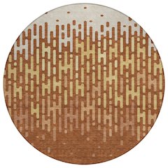 Machine Washable Indoor/Outdoor Chantille ACN2567 Orange 8' x 8' Round Rug