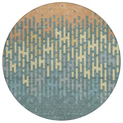 Machine Washable Indoor/Outdoor Chantille ACN2567 Teal 8' x 8' Round Rug