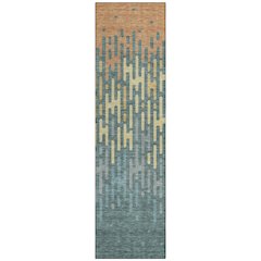 Machine Washable Indoor/Outdoor Chantille ACN2567 Teal 2'3" x 7'6" Runner Rug