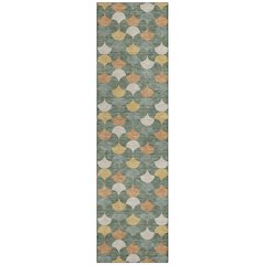 Machine Washable Indoor/Outdoor Chantille ACN2568 Green 2'3" x 7'6" Runner Rug
