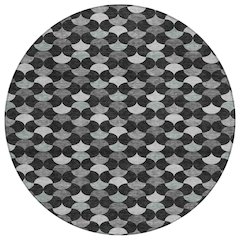 Machine Washable Indoor/Outdoor Chantille ACN2568 Black 8' x 8' Round Rug