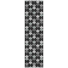 Machine Washable Indoor/Outdoor Chantille ACN2568 Black 2'3" x 7'6" Runner Rug