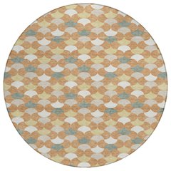 Machine Washable Indoor/Outdoor Chantille ACN2568 Orange 8' x 8' Round Rug