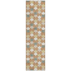 Machine Washable Indoor/Outdoor Chantille ACN2568 Orange 2'3" x 7'6" Runner Rug