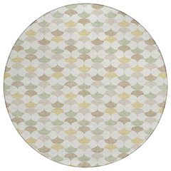 Machine Washable Indoor/Outdoor Chantille ACN2568 Ivory 8' x 8' Round Rug