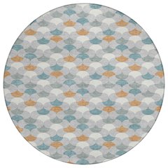 Machine Washable Indoor/Outdoor Chantille ACN2568 Gray 8' x 8' Round Rug